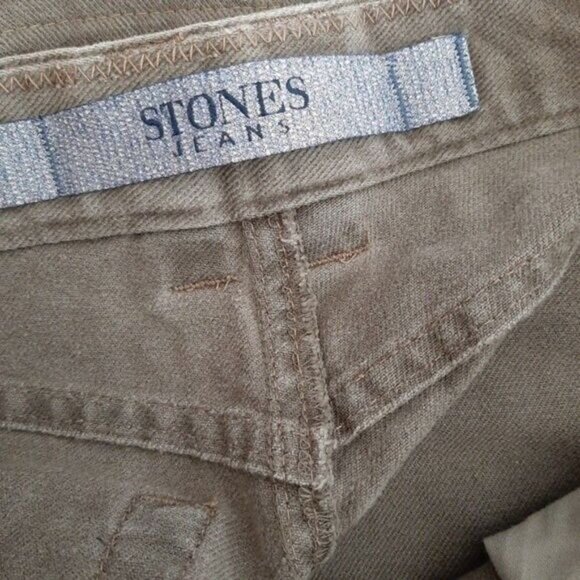 STONES \ Jeans 100% Cotton Straight Khaki Green Men's Pants Sz 34 - Picture 9 of 10